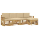 Udendørs sofagruppe 5 pcs Hvid og Beige 249 x 122,5 x 73 cm