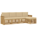 Udendørs sofagruppe 5 pcs Hvid og Beige 249 x 122,5 x 73 cm