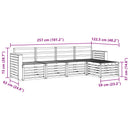 Udendørs sofagruppe 5 pcs Hvid 257 x 122,5 x 73 cm