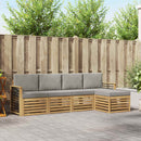 Udendørs sofagruppe 5 pcs Hvid og lysegrå 249 x 122,5 x 73 cm