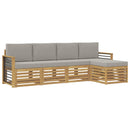 Udendørs sofagruppe 5 pcs Hvid og lysegrå 249 x 122,5 x 73 cm