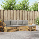 Udendørs sofagruppe 5 pcs Hvid og lysegrå 245 x 122,5 x 73 cm