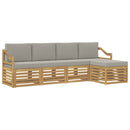 Udendørs sofagruppe 5 pcs Hvid og lysegrå 245 x 122,5 x 73 cm