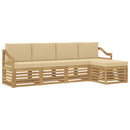 Udendørs sofagruppe med pude 5 pcs Hvid og Beige Polyester