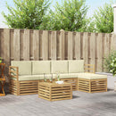 Udendørs sofagruppe 6 pcs Hvid og cremefarvet 59 x 59 x 37 cm