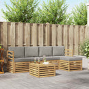Udendørs sofagruppe 6 pcs Hvid og lysegrå 59 x 59 x 37 cm
