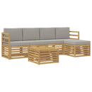 Udendørs sofagruppe 6 pcs Hvid og lysegrå 59 x 59 x 37 cm