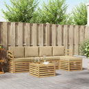 Udendørs sofagruppe med pude 6 pcs Hvid og Beige Polyester