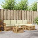 Udendørs sofagruppe 6 pcs Hvid og cremefarvet 59 x 59 x 37 cm