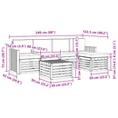 Udendørs sofagruppe 6 pcs Hvid og cremefarvet 59 x 59 x 37 cm