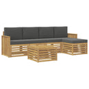 Udendørs sofagruppe 6 pcs Hvid og antracit 59 x 59 x 37 cm