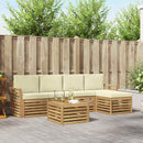 Udendørs sofagruppe 6 pcs Hvid og cremefarvet 59 x 59 x 37 cm