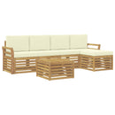 Udendørs sofagruppe 6 pcs Hvid og cremefarvet 59 x 59 x 37 cm