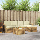Udendørs sofagruppe 6 pcs Hvid og cremefarvet 59 x 59 x 37 cm