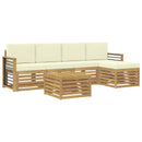 Udendørs sofagruppe 6 pcs Hvid og cremefarvet 59 x 59 x 37 cm