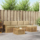 Udendørs sofagruppe med pude 6 pcs Hvid og Beige Polyester