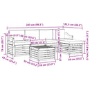 Udendørs sofagruppe 6 pcs Hvid og lysegrå 59 x 59 x 37 cm
