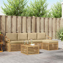 Udendørs sofagruppe med pude 6 pcs Hvid og Beige Polyester
