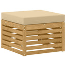 Udendørs sofagruppe med pude 6 pcs Hvid og Beige Polyester