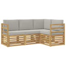 Sofasæt 4 pcs Hvid og lysegrå 185,5 x 126,5 x 73 cm Polyester