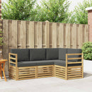 Sofasæt 4 pcs Hvid og antracit 185,5 x 126,5 x 73 cm Polyester