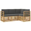 Sofasæt 4 pcs Hvid og antracit 185,5 x 126,5 x 73 cm Polyester