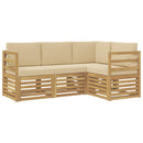 Sofasæt 4 pcs Hvid og Beige 185,5 x 126,5 x 73 cm Polyester