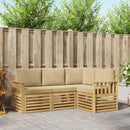 Udendørs sofagruppe 4 pcs Hvid og Beige 187,5 x 128,5 x 73 cm