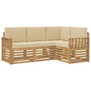 Udendørs sofagruppe 4 pcs Hvid og Beige 187,5 x 128,5 x 73 cm