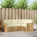 Sofasæt 4 pcs Hvid og cremefarvet 187,5 x 128,5 x 73 cm