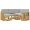 Sofasæt 4 pcs Hvid og lysegrå 187,5 x 128,5 x 73 cm Polyester