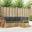 Sofasæt 4 pcs Hvid og antracit 190 x 130,5 x 73 cm Polyester