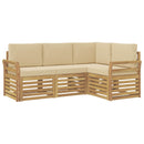Sofasæt 4 pcs Hvid og Beige 190 x 130,5 x 73 cm Polyester