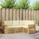 Sofasæt 4 pcs Hvid og cremefarvet 191 x 132,5 x 73 cm Polyester