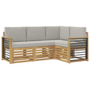Sofasæt 4 pcs Hvid og lysegrå 187,5 x 128,5 x 73 cm Polyester