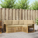 Sofasæt 4 pcs Hvid og Beige 187,5 x 128,5 x 73 cm Polyester