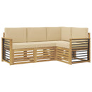 Sofasæt 4 pcs Hvid og Beige 187,5 x 128,5 x 73 cm Polyester