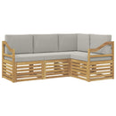 Sofasæt 4 pcs Hvid og lysegrå 185,5 x 126,5 x 73 cm Polyester