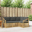 Sofasæt 4 pcs Hvid og antracit 185,5 x 126,5 x 73 cm Polyester
