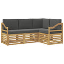 Sofasæt 4 pcs Hvid og antracit 185,5 x 126,5 x 73 cm Polyester