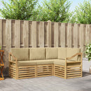 Sofasæt 4 pcs Hvid og Beige 185,5 x 126,5 x 73 cm Polyester