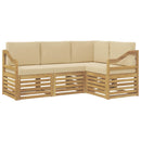 Sofasæt 4 pcs Hvid og Beige 185,5 x 126,5 x 73 cm Polyester