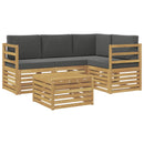 Udendørs sofagruppe 5 pcs Hvid og antracit 59 x 59 x 37 cm