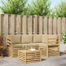 Udendørs sofagruppe 5 pcs Hvid og Beige 59 x 59 x 37 cm