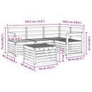 Udendørs sofagruppe 5 pcs Hvid 59 x 59 x 37 cm