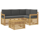 Udendørs sofagruppe 5 pcs Hvid og antracit 59 x 59 x 37 cm