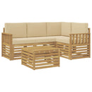 Udendørs sofagruppe 5 pcs Hvid og Beige 59 x 59 x 37 cm