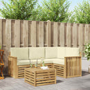 Udendørs sofagruppe 5 pcs Hvid og cremefarvet 59 x 59 x 37 cm