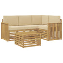 Udendørs sofagruppe 5 pcs Hvid og Beige 59 x 59 x 37 cm