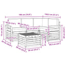 Udendørs sofagruppe 5 pcs Hvid og cremefarvet 59 x 59 x 37 cm